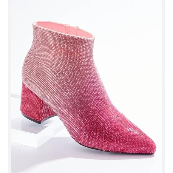 C Est. 1946 Shoes - Ombre pink faux diamond studded boots with Square heel.